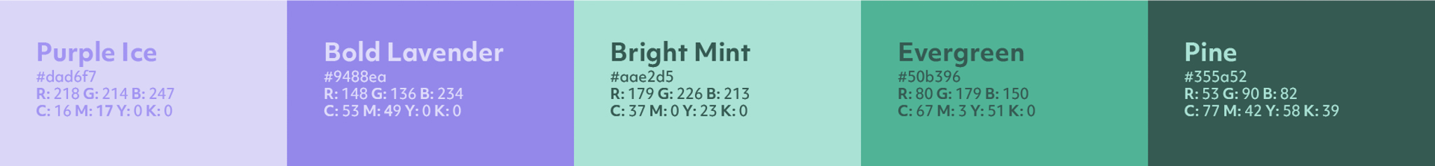 Vive Branding Colour palette